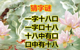 一字十八口猜字谜,揭秘汉字谜趣，探寻汉字奥秘